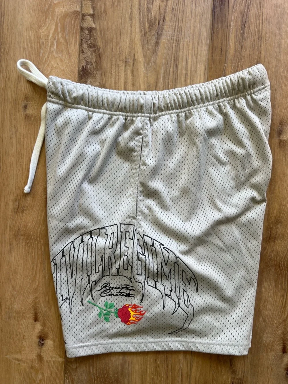 Civil Regime Roses From Concrete Mesh Shorts Men’s Large Gray Graphic